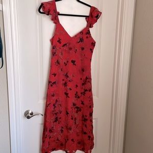 Romantic red black dress